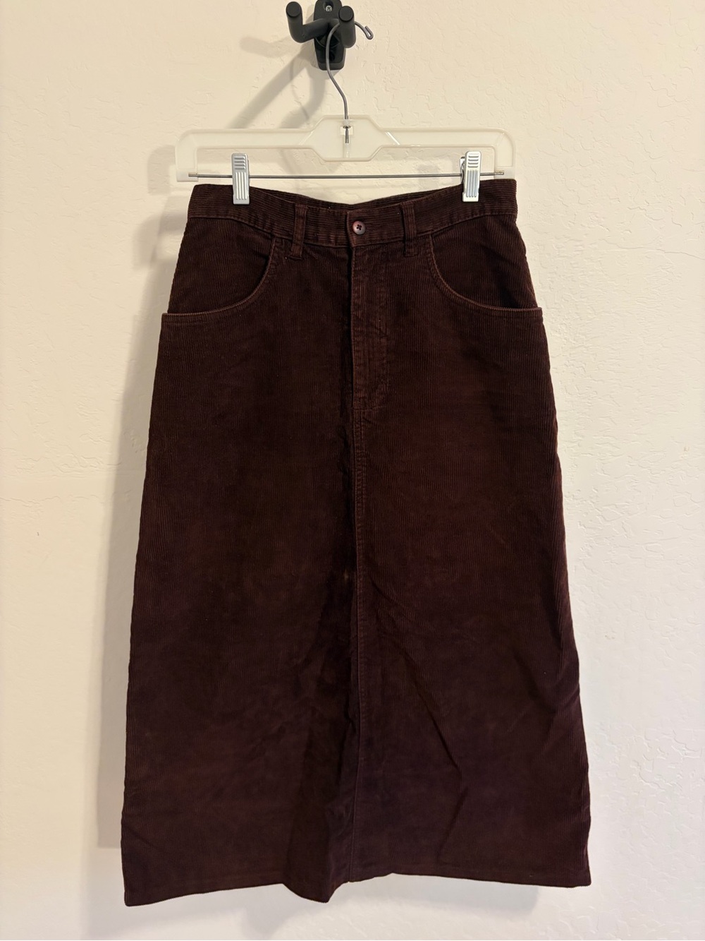 Eddie Bauer Mahogany Corduroy Midi Skirt